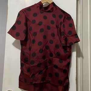 Blouse with super silky material and dots